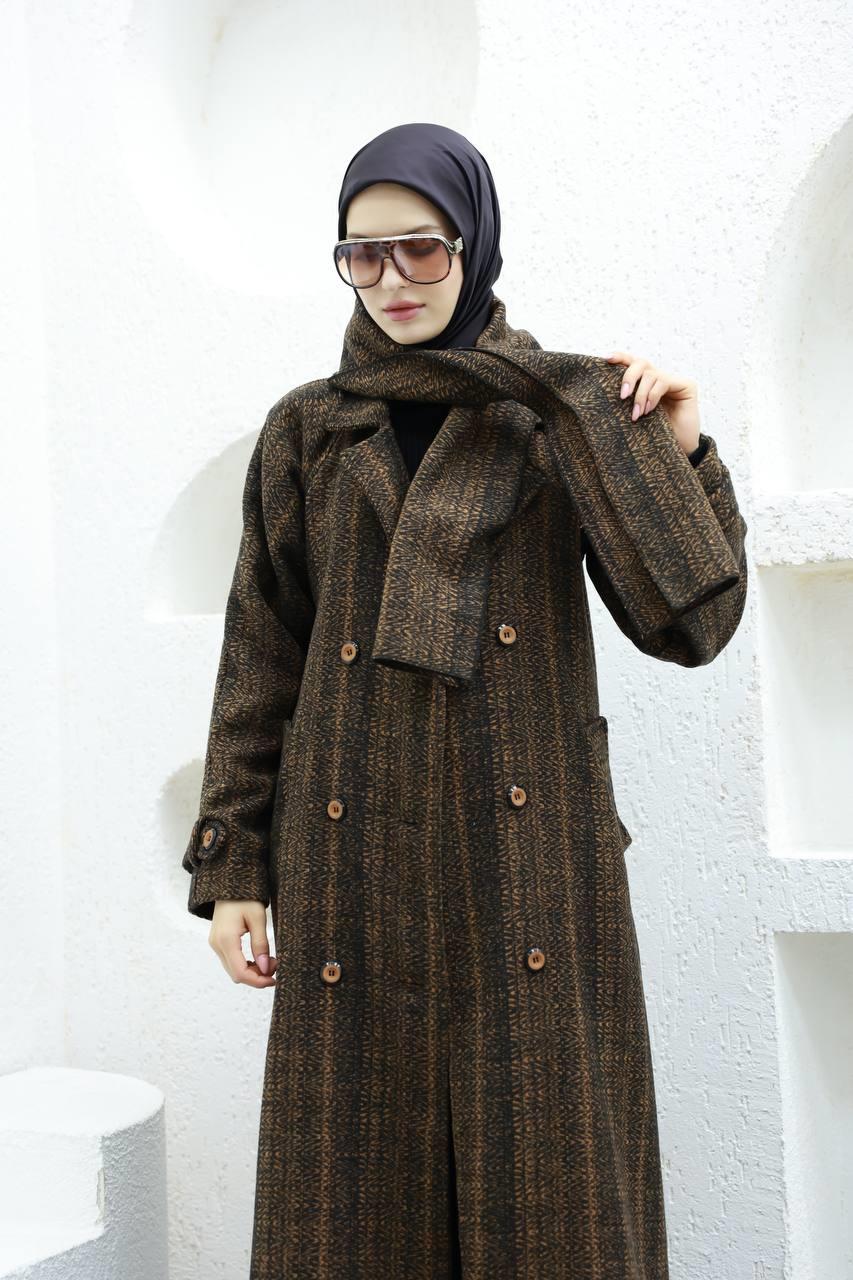 6001 Kaşe Astarlı Kaban - Taba