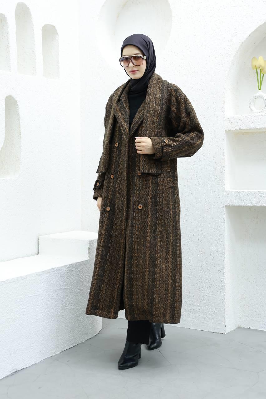 6001 Kaşe Astarlı Kaban - Taba