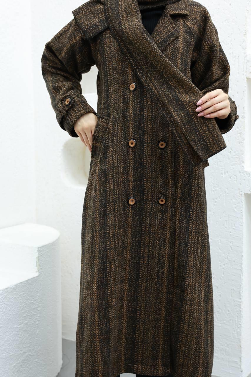 6001 Kaşe Astarlı Kaban - Taba