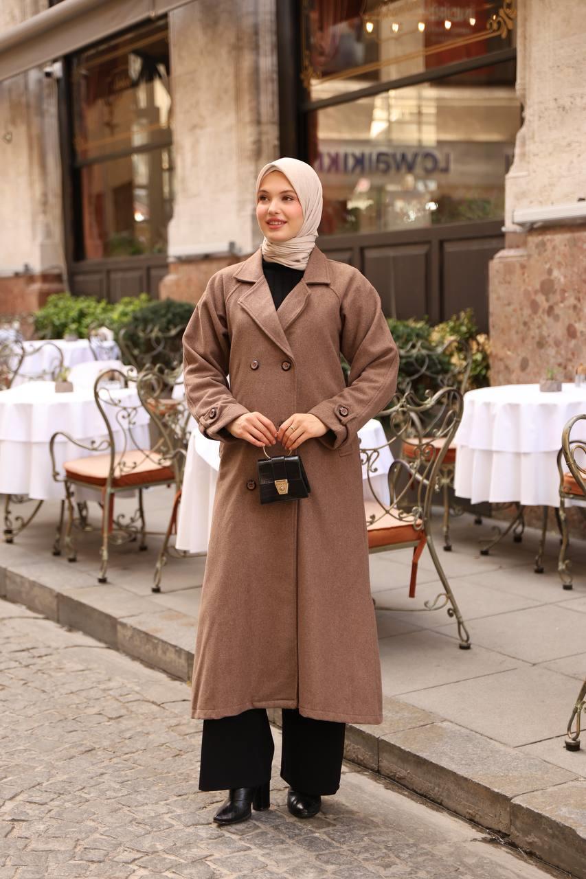 6001S Kaşe Astarlı Kaban - Kahverengi