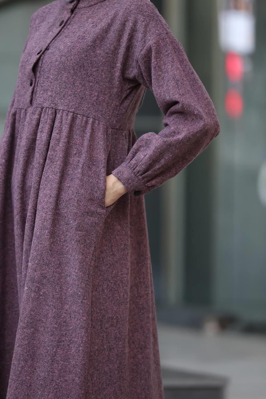 6006 Oduncu Elbise - Bordo 
