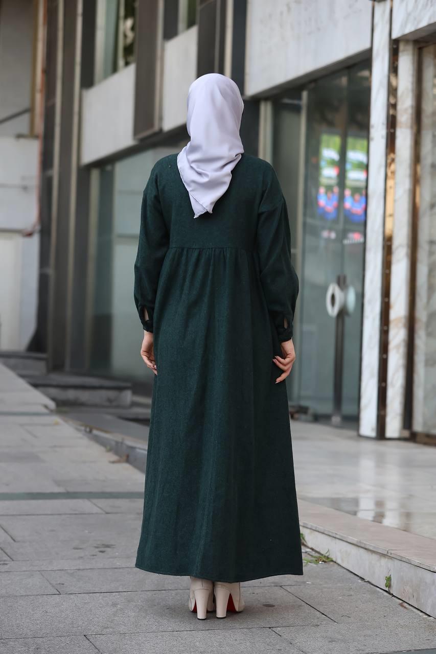 6006 Oduncu Elbise - Zümrüt Yeşili 