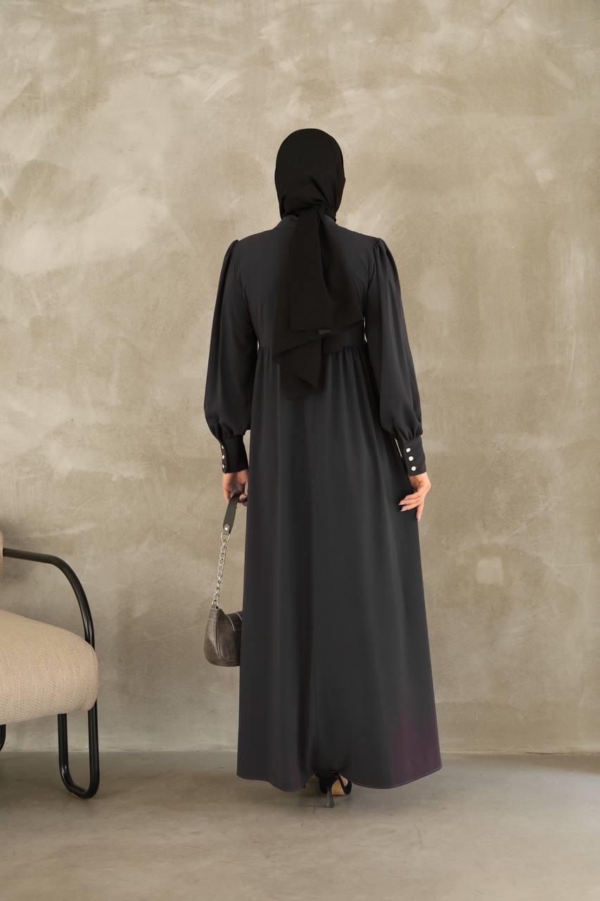 7001 Düğmeli Elbise - Gri