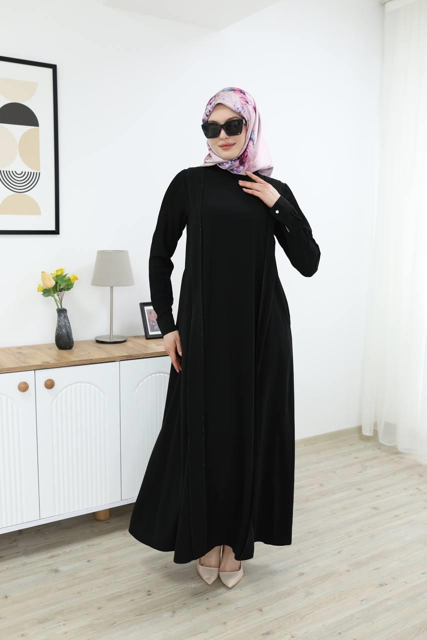 7016 Sade Modern Ferace - Siyah