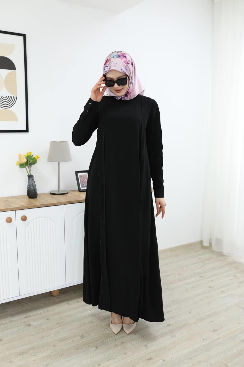 7016 Sade Modern Ferace - Siyah