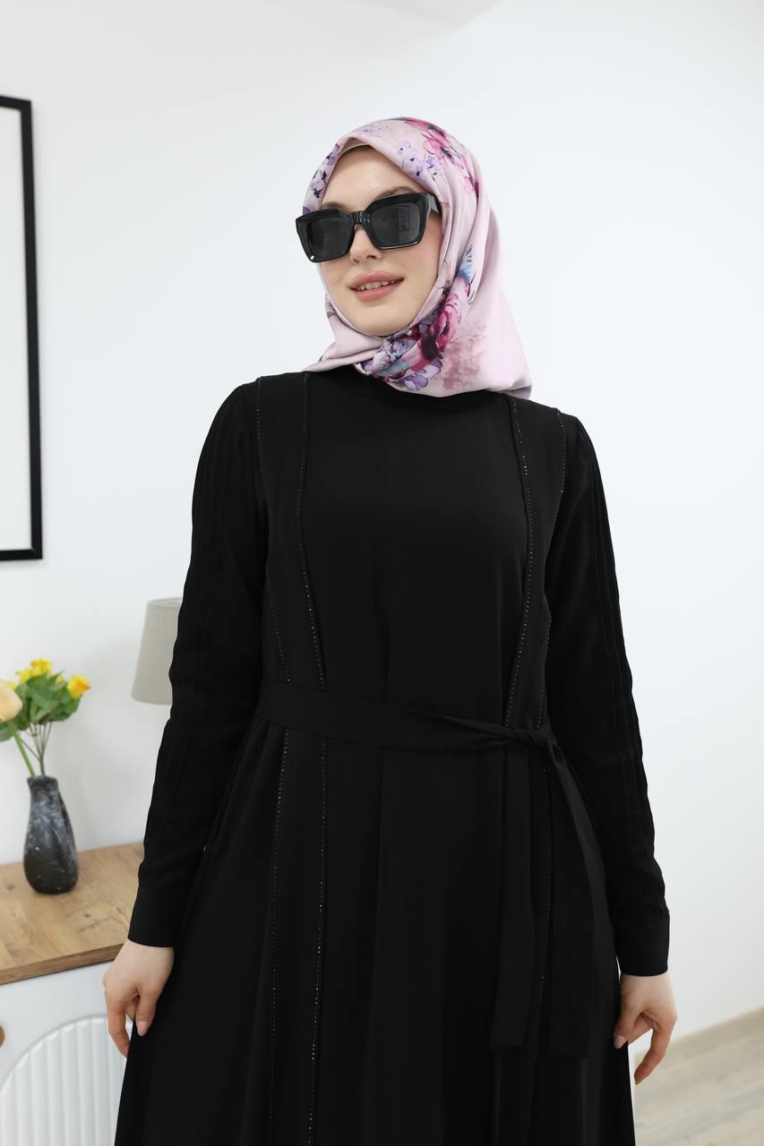 7016 Sade Modern Ferace - Siyah