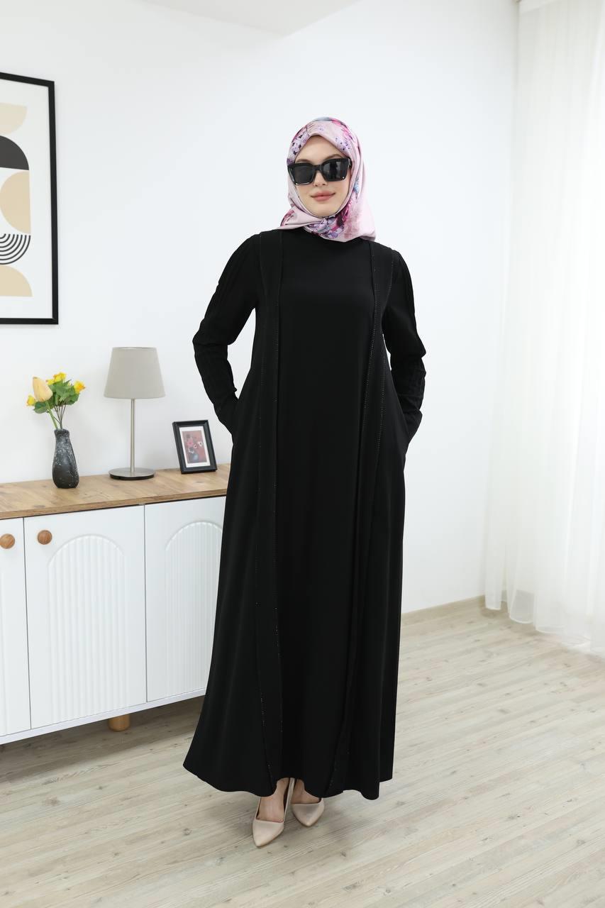 7016 Sade Modern Ferace - Siyah