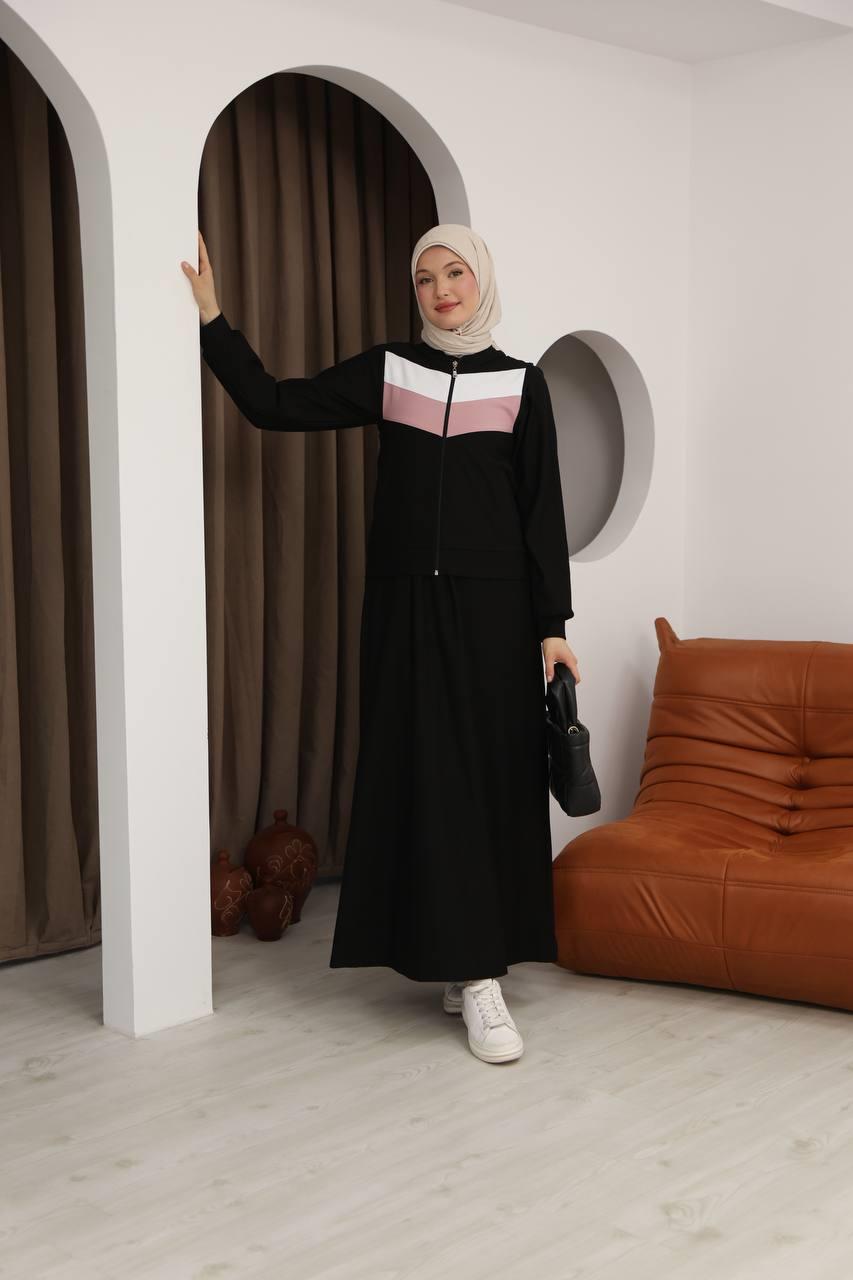 7058 İki İplik Spor Takımı - Siyah