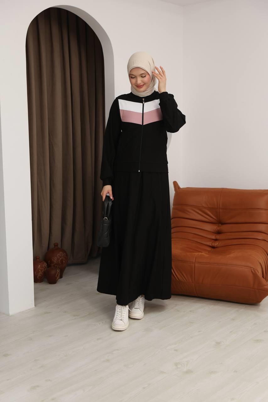 7058 İki İplik Spor Takımı - Siyah