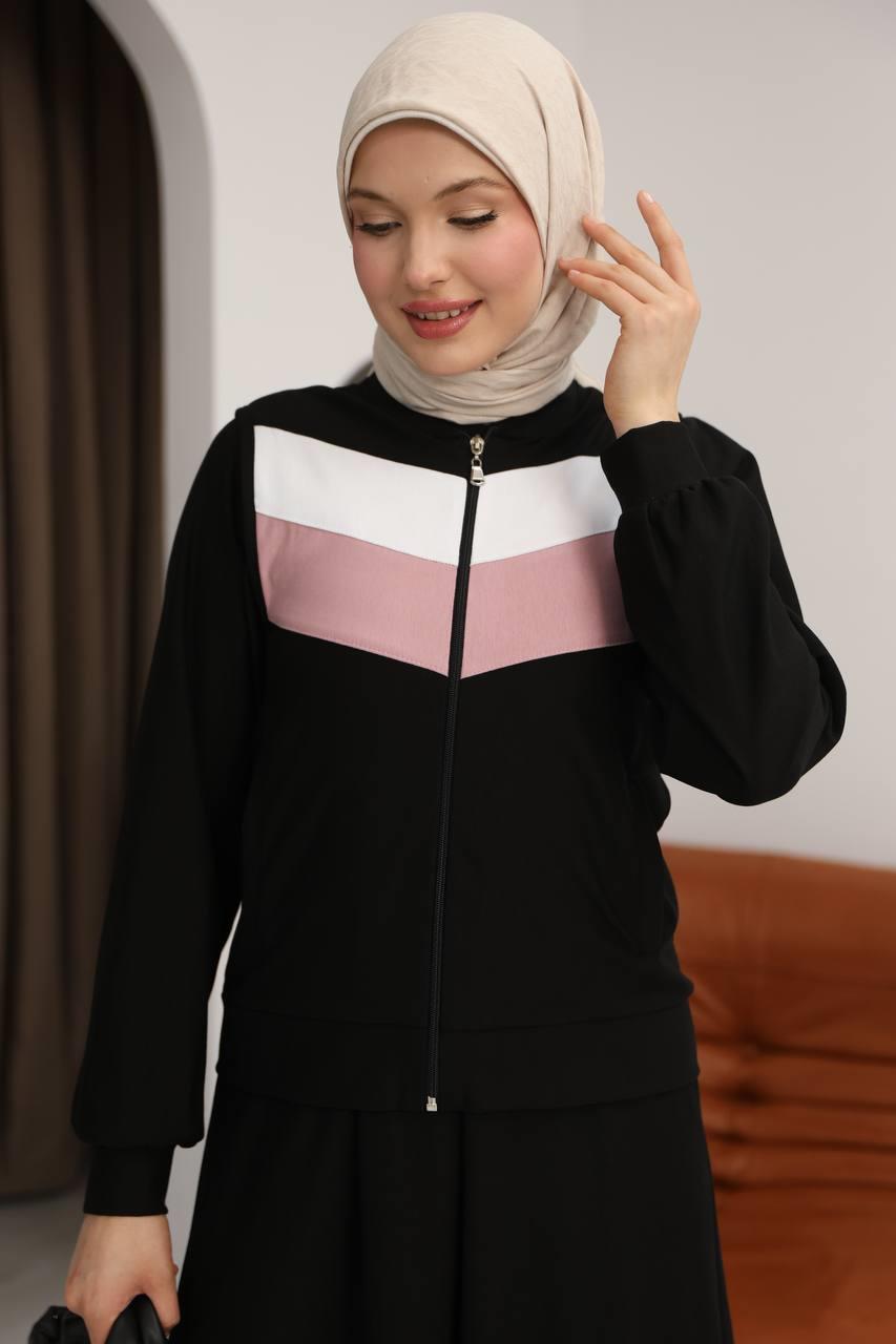 7058 İki İplik Spor Takımı - Siyah
