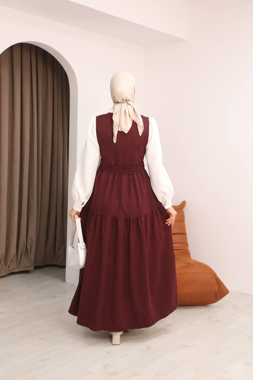 7094 Gömlek ve Elbise Takımı - Bordo