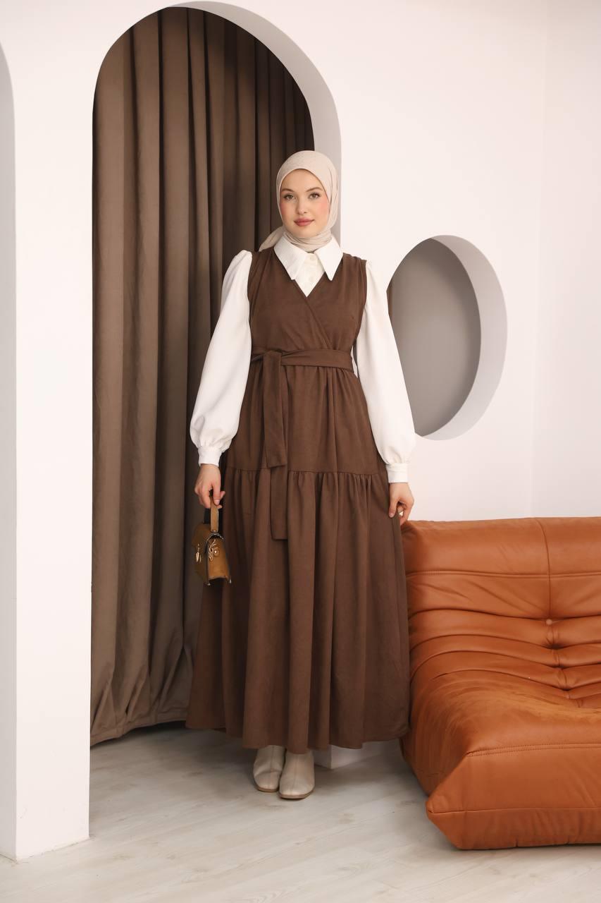 7094 Gömlek ve Elbise Takımı - Taba