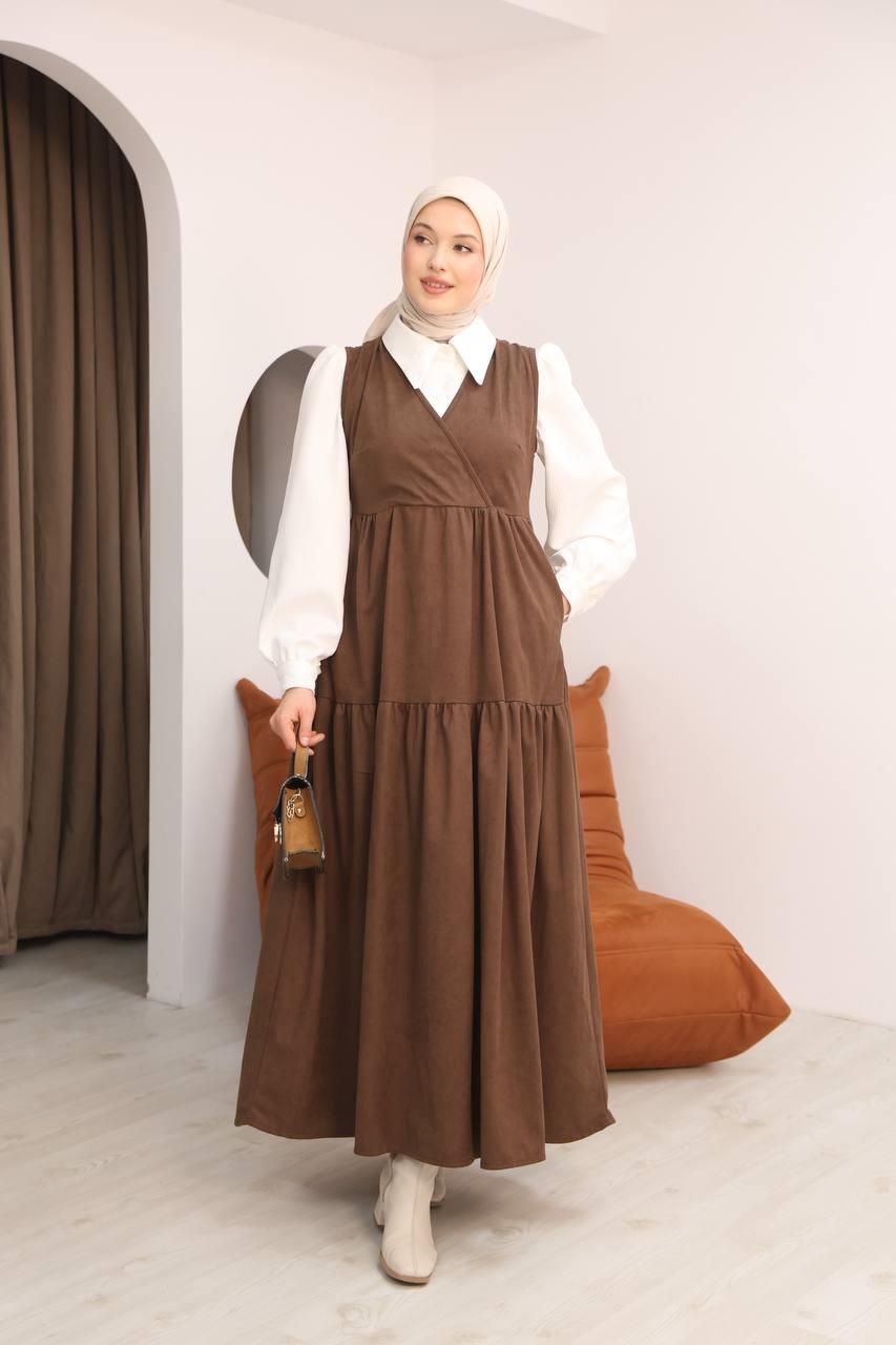 7094 Gömlek ve Elbise Takımı - Taba