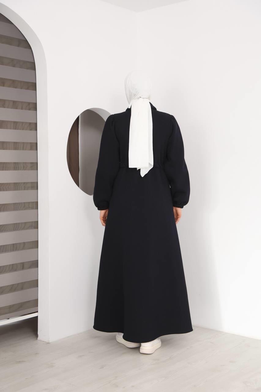 7097 Çift Çizgili kışlık Spor Elbise - Siyah