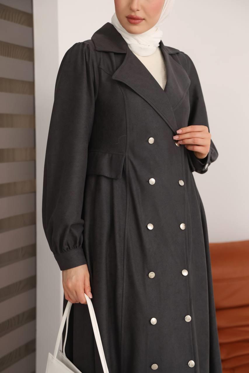 7103  Diana Trenç Elbise - Gri