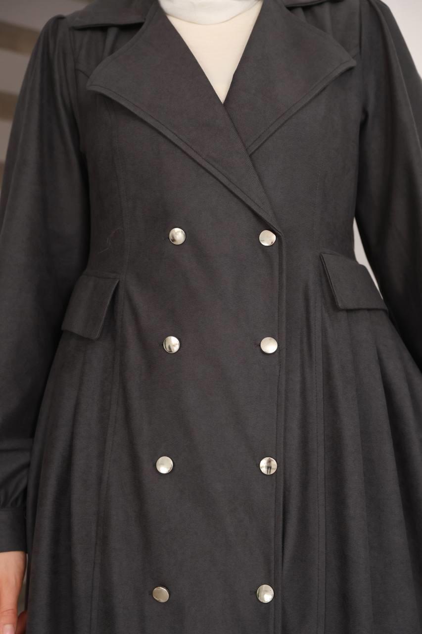 7103  Diana Trenç Elbise - Gri