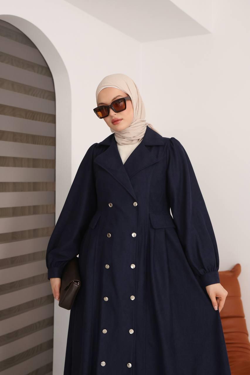 7103  Diana Trenç Elbise - Lacivert