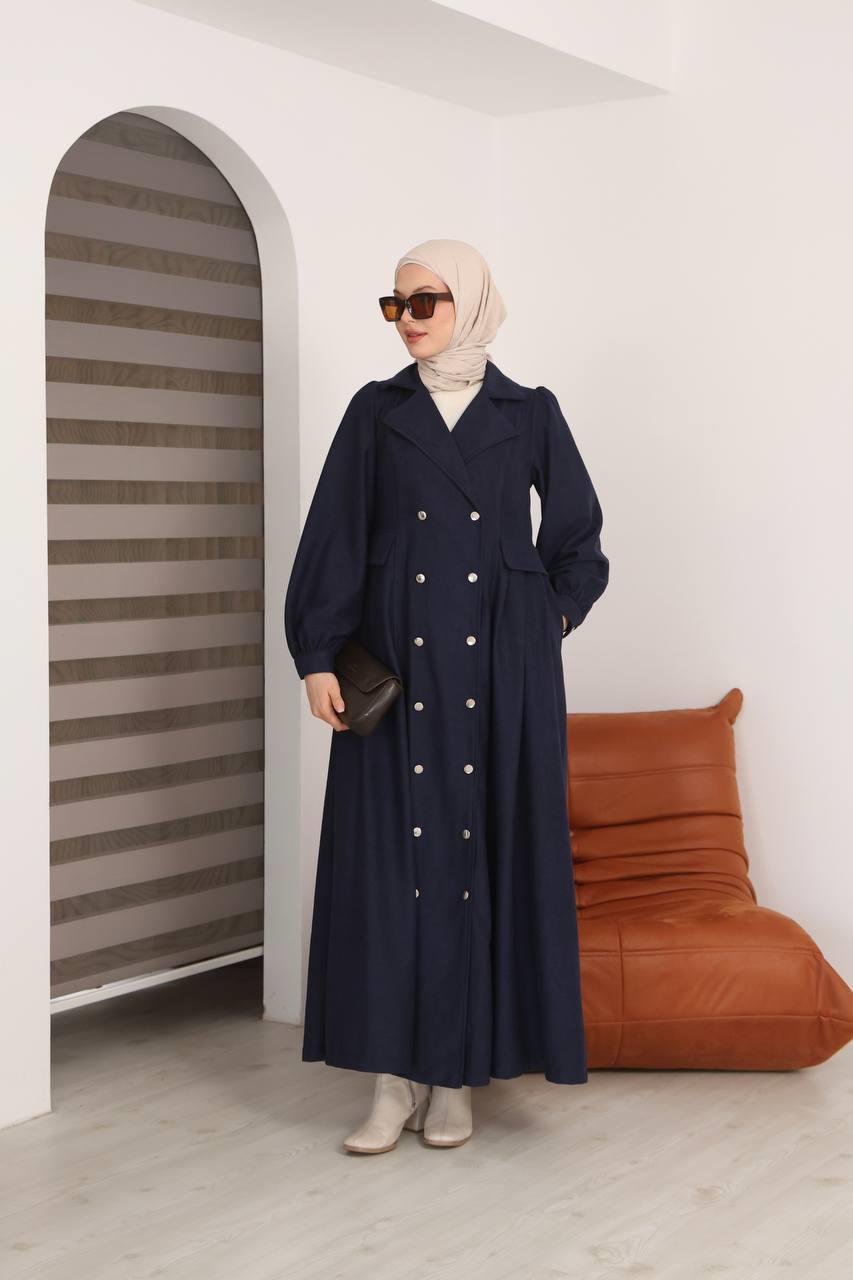 7103  Diana Trenç Elbise - Lacivert