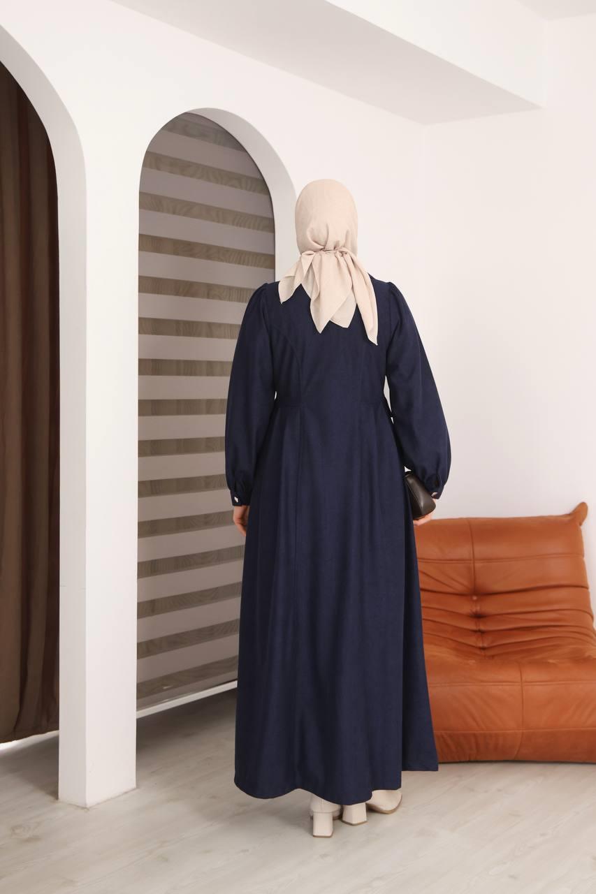 7103  Diana Trenç Elbise - Lacivert