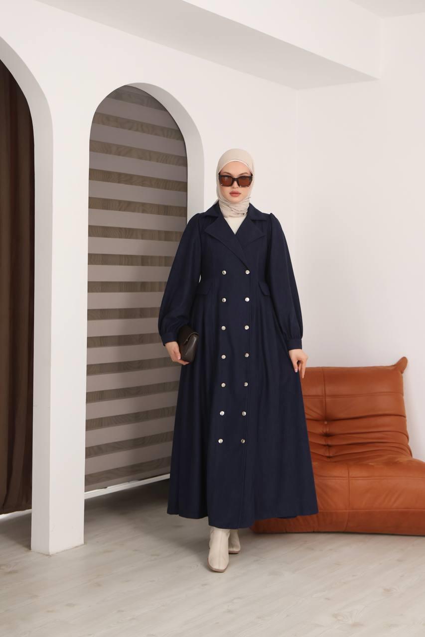 7103  Diana Trenç Elbise - Lacivert