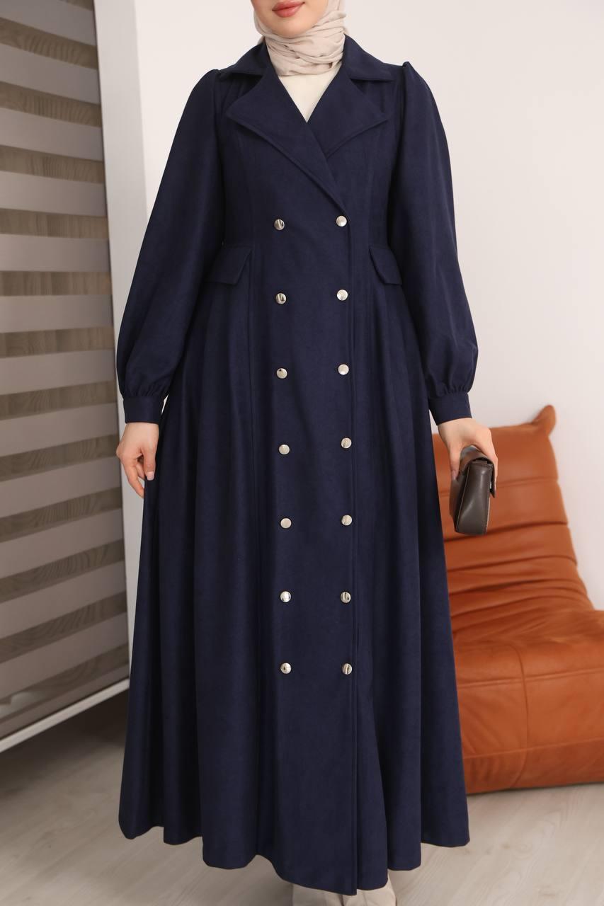 7103  Diana Trenç Elbise - Lacivert