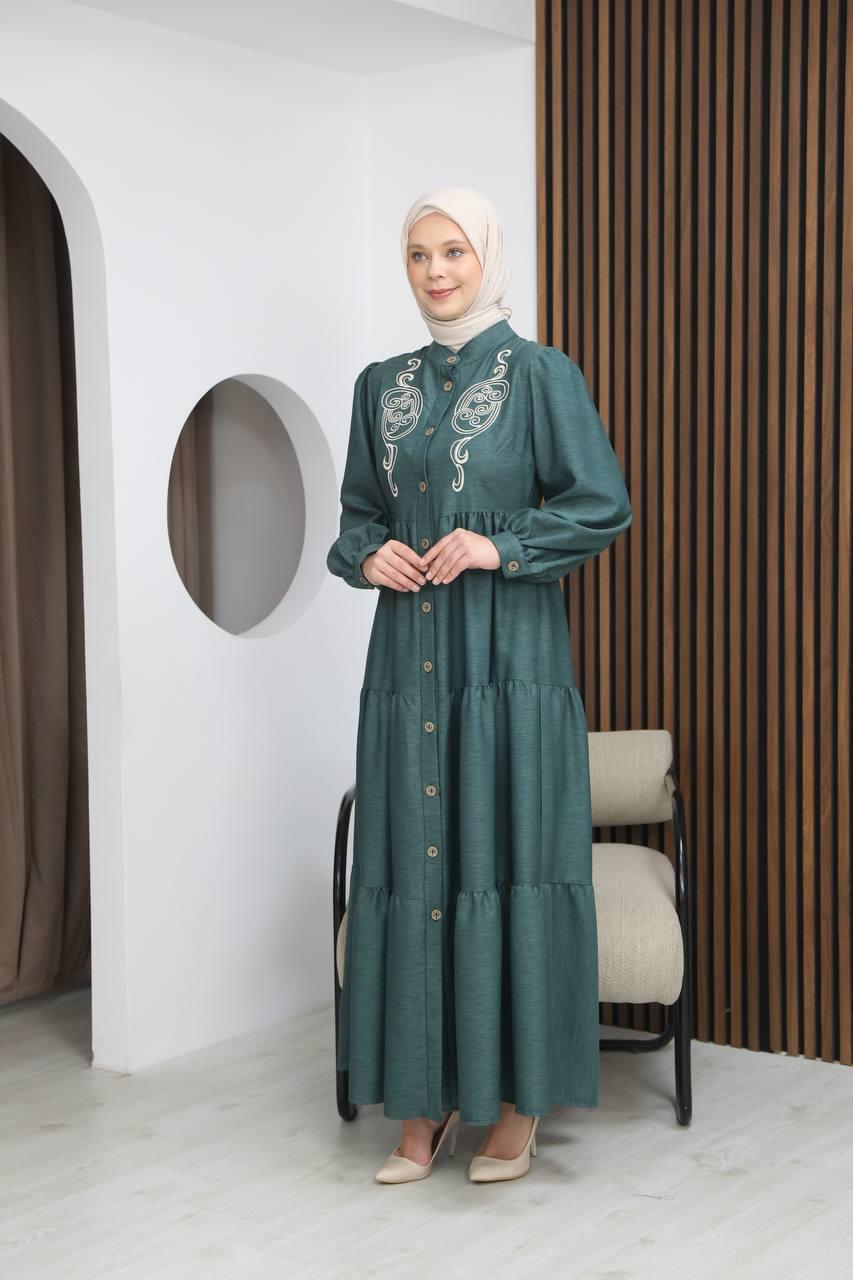 7111 Femina Elbisesi - Nefti Yeşili