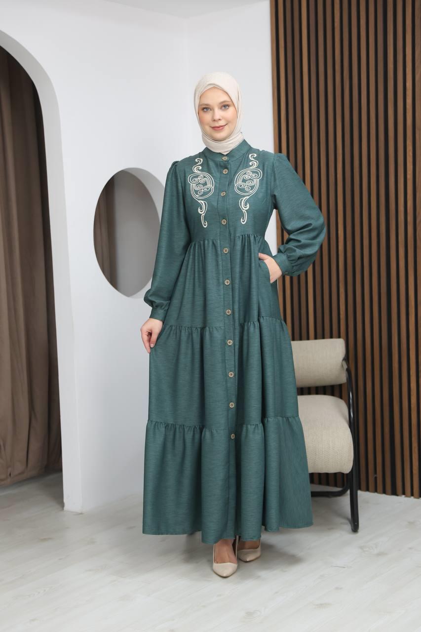 7111 Femina Elbisesi - Nefti Yeşili