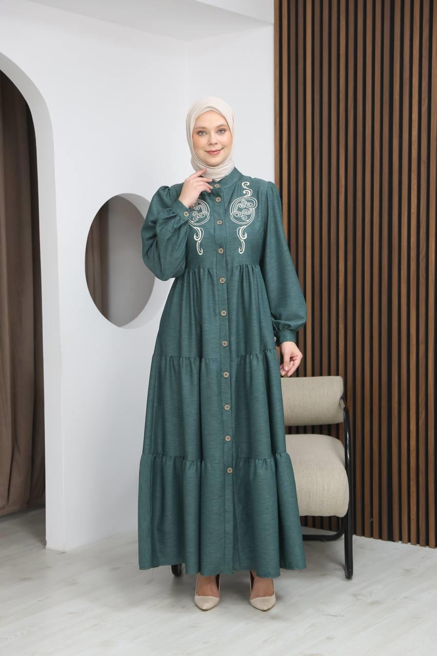 7111 Femina Elbisesi - Nefti Yeşili