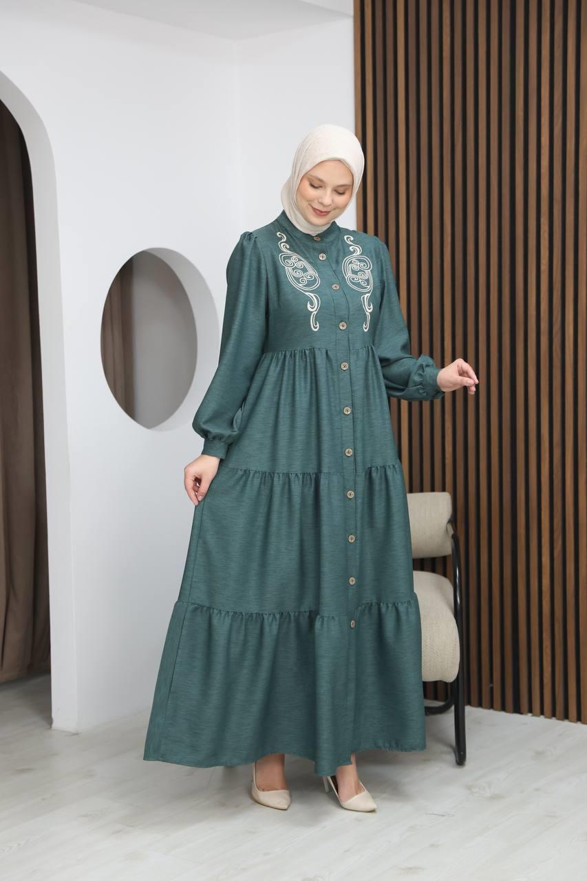 7111 Femina Elbisesi - Nefti Yeşili