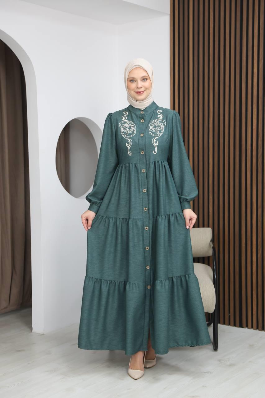 7111 Femina Elbisesi - Nefti Yeşili