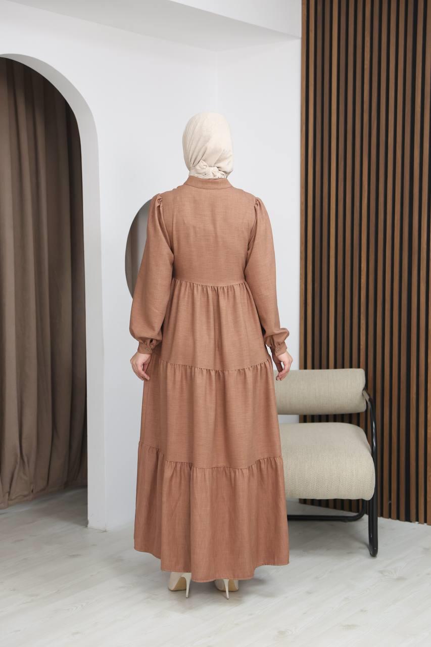 7111 Femina Elbisesi - Sütlü Kahve
