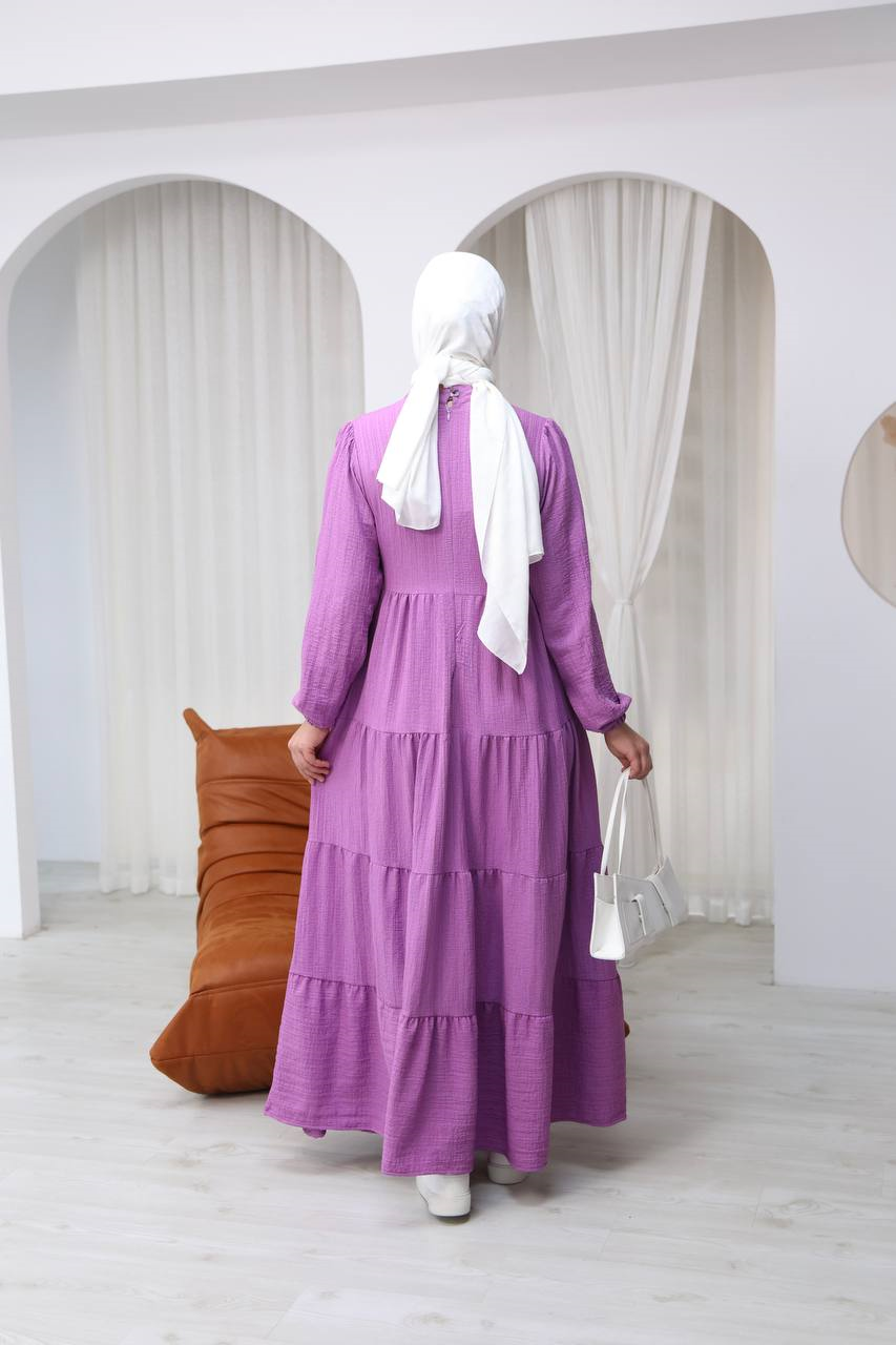 7120 Minimal Şık Elbise - Lila