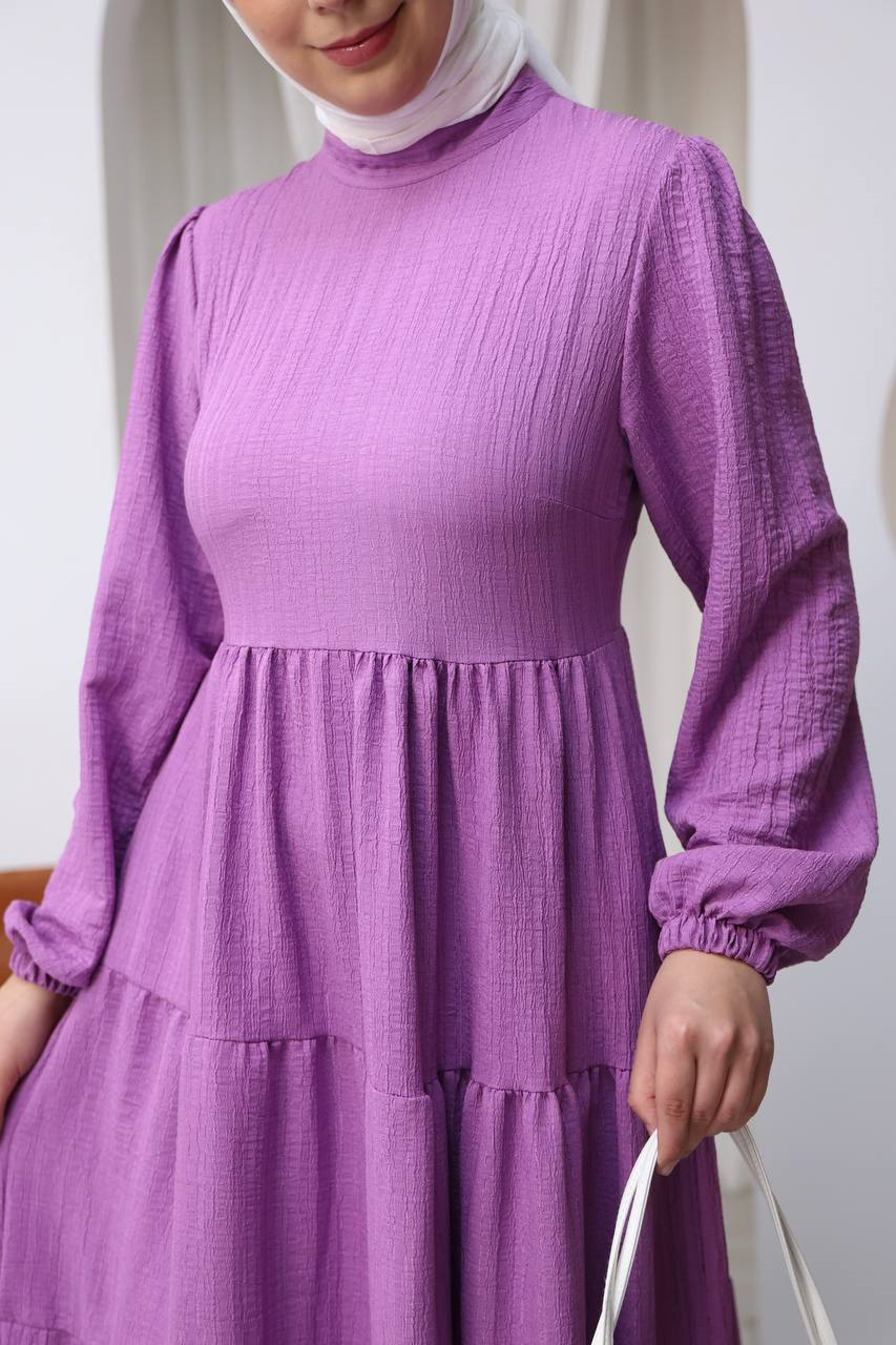 7120 Minimal Şık Elbise - Lila