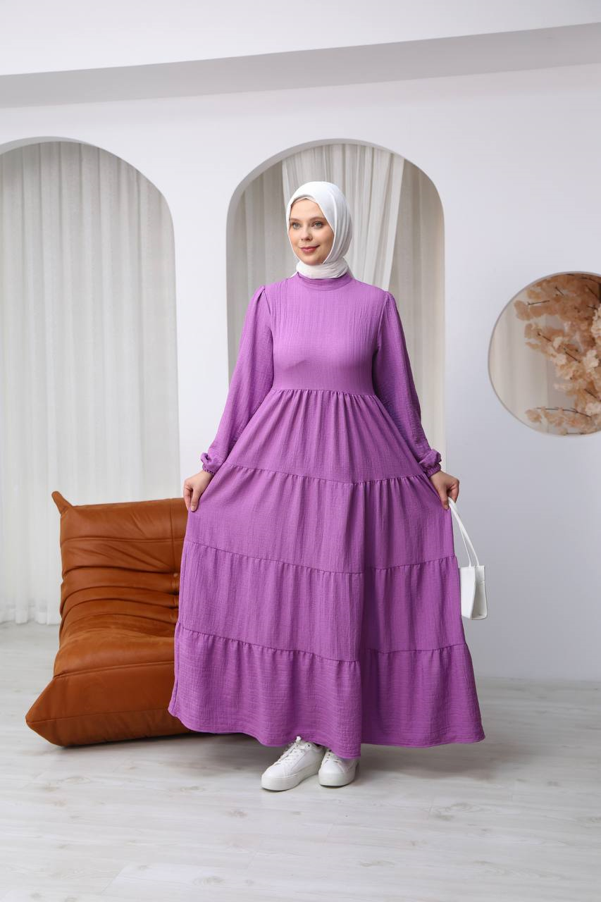 7120 Minimal Şık Elbise - Lila