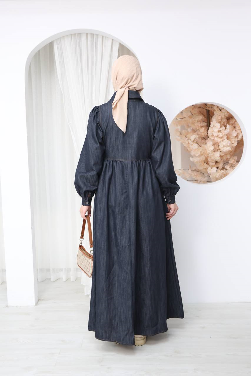 7122 Modern Ton Kot Elbise - Koyu Kot