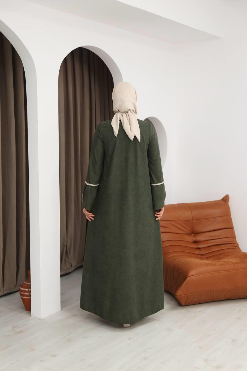 8061 Cepli Detaylı Elbise - Haki