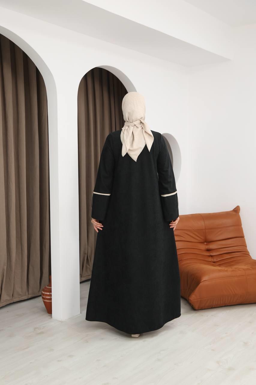 8061 Cepli Detaylı Elbise - Siyah