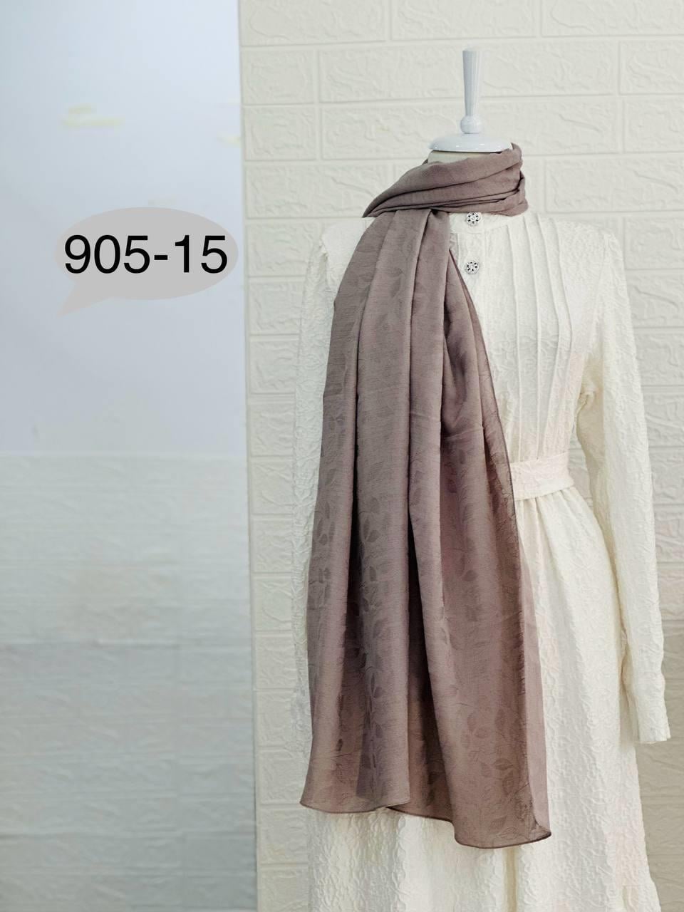 905-15 Kendinden Desenli Keten Şal