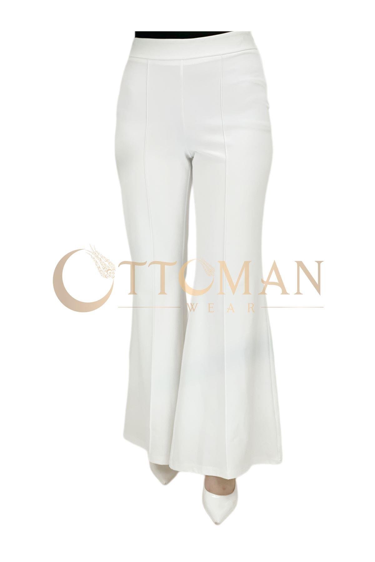 1069 Scuba İspanyol Pantolon Ekru