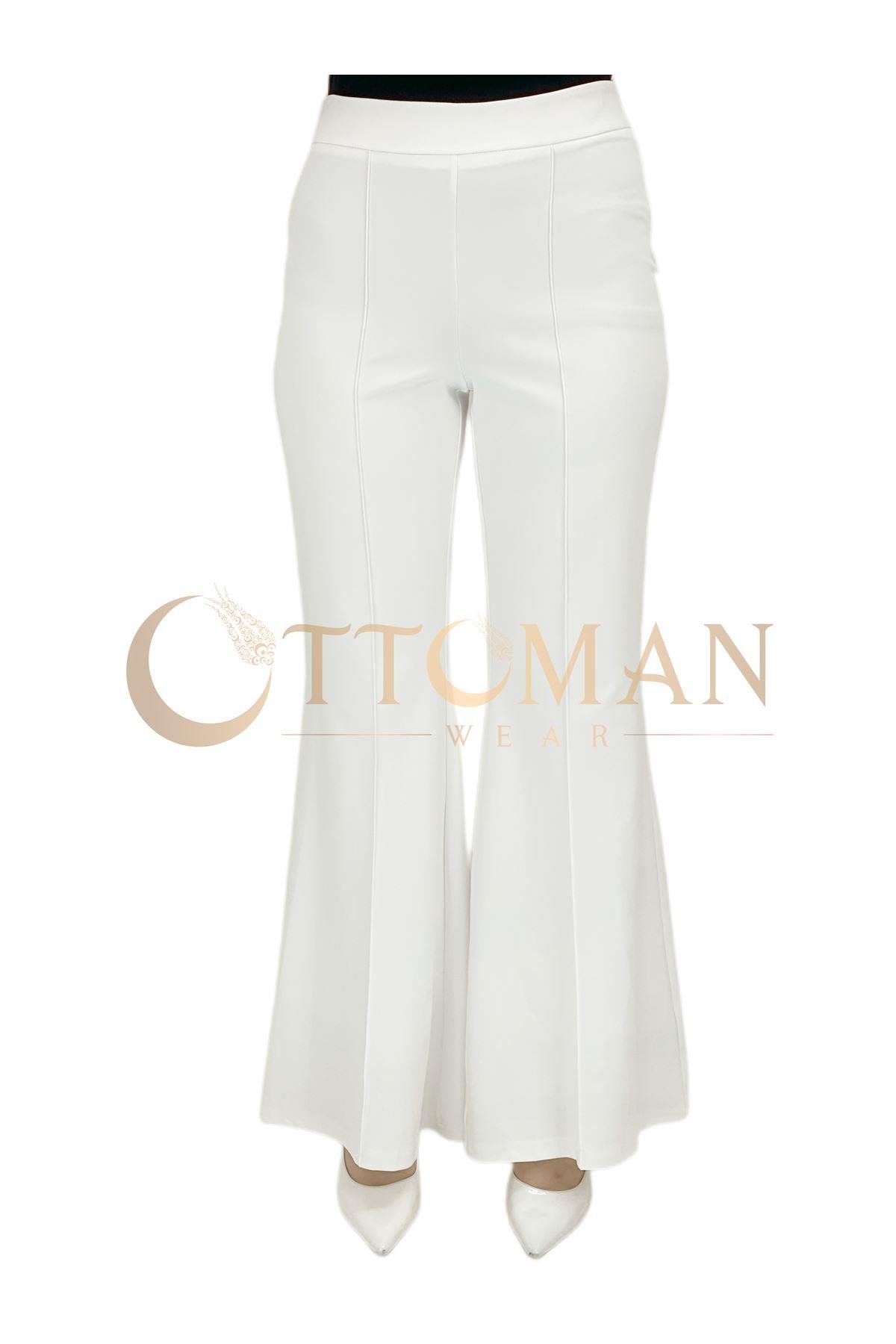 1069 Scuba İspanyol Pantolon Ekru