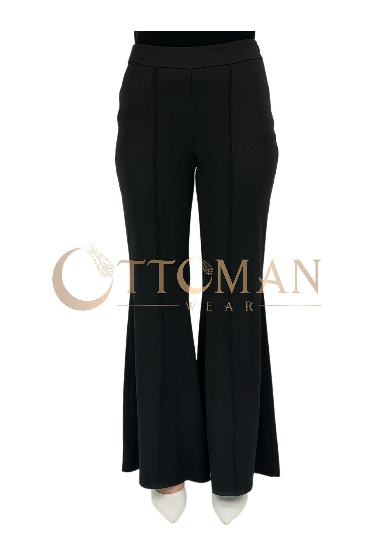 1069 Scuba İspanyol Pantolon Siyah