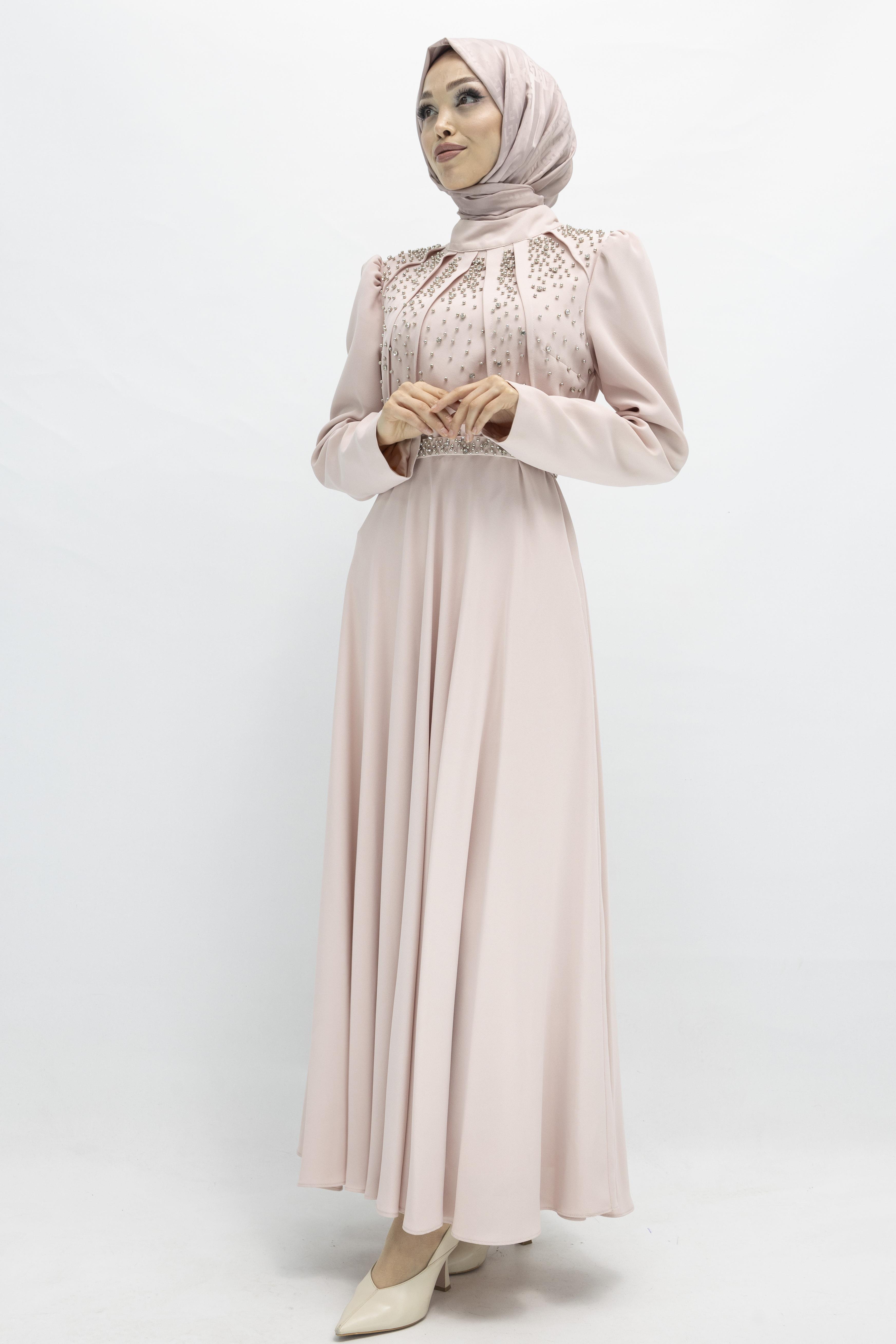 Abiye Elbise Pudra OTW38133