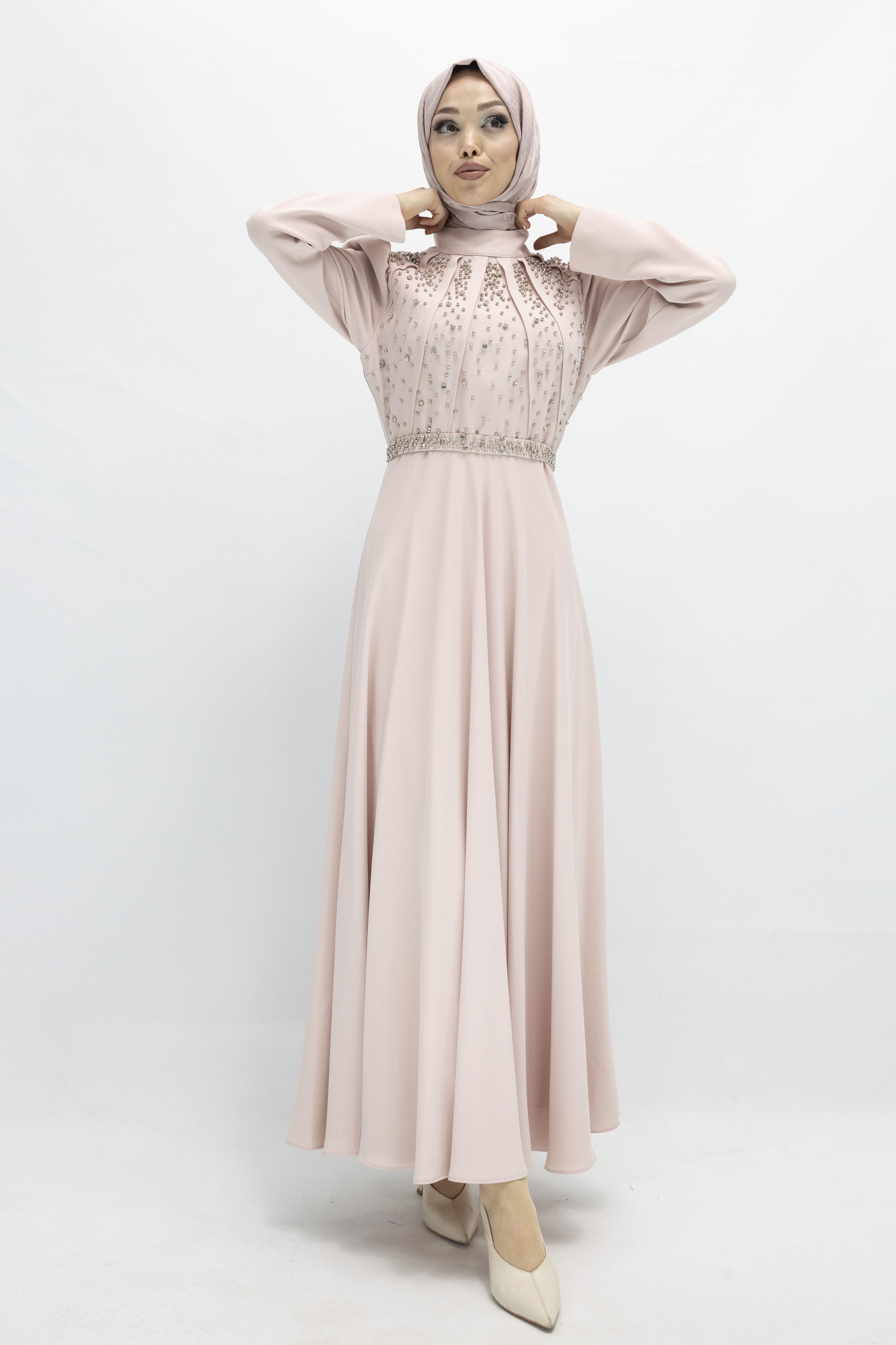 Abiye Elbise Pudra OTW38133