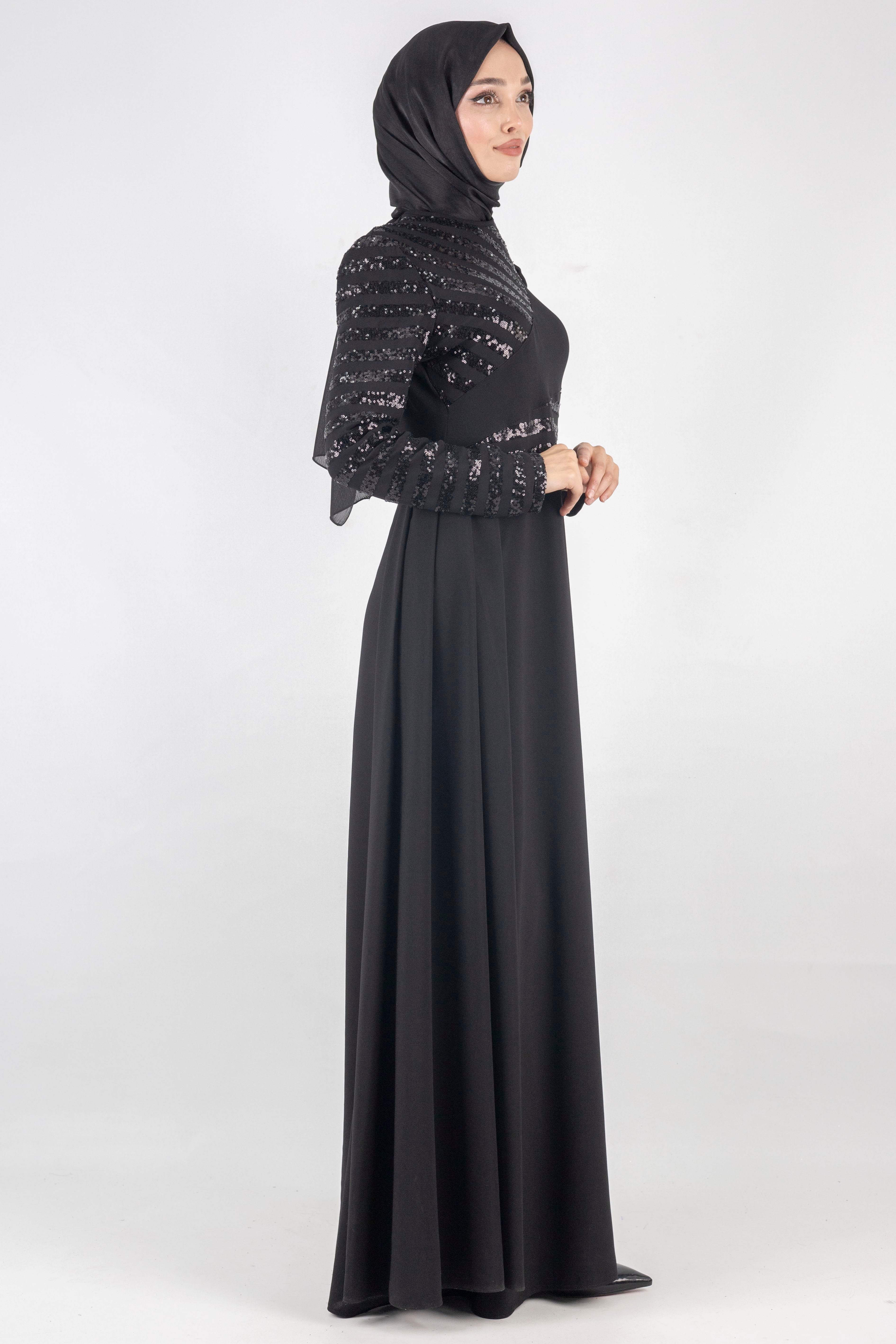 Abiye Elbise Siyah OTW2719
