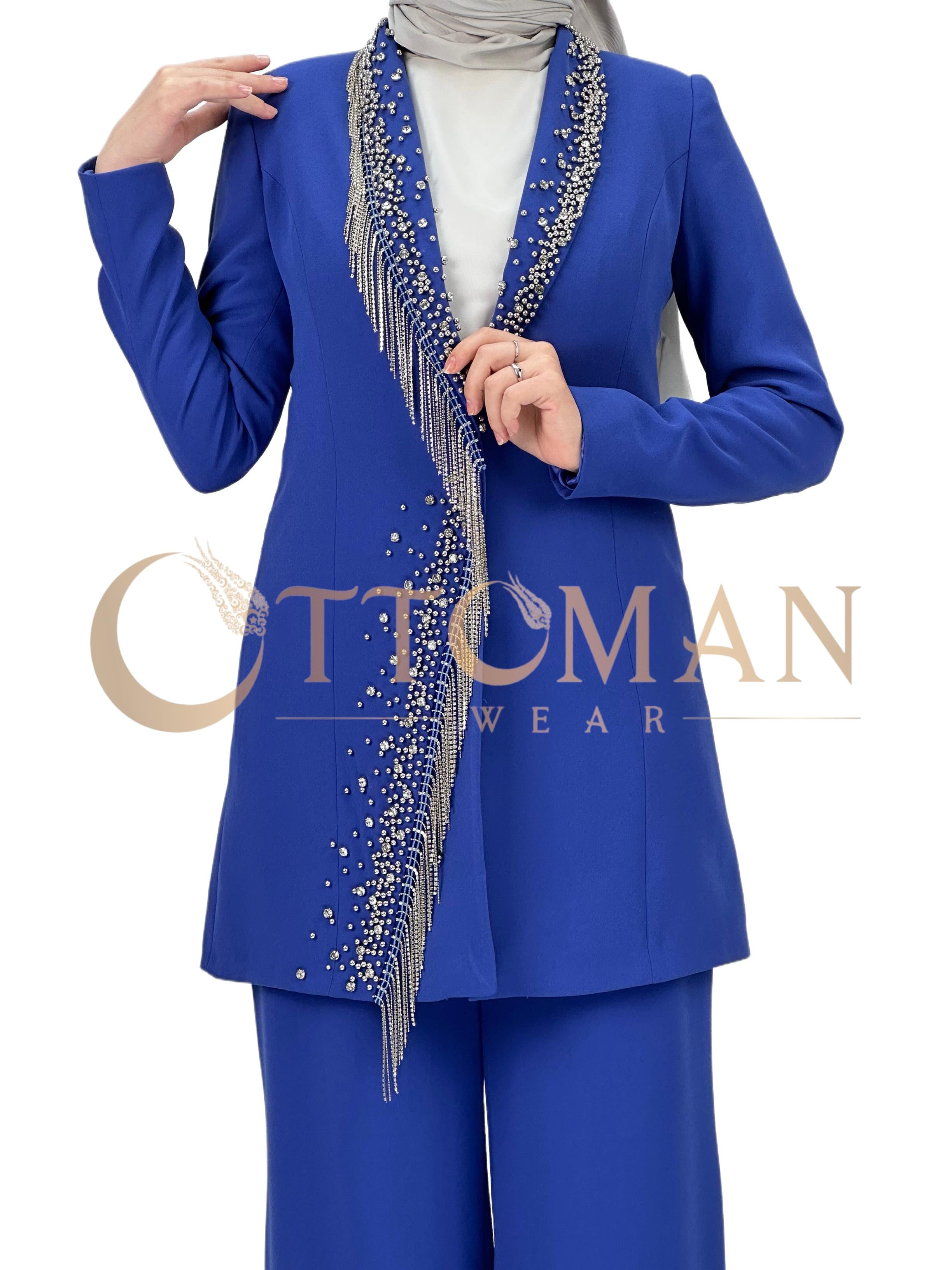 Abiye Pantolonlu Takım Mavi OTW40955