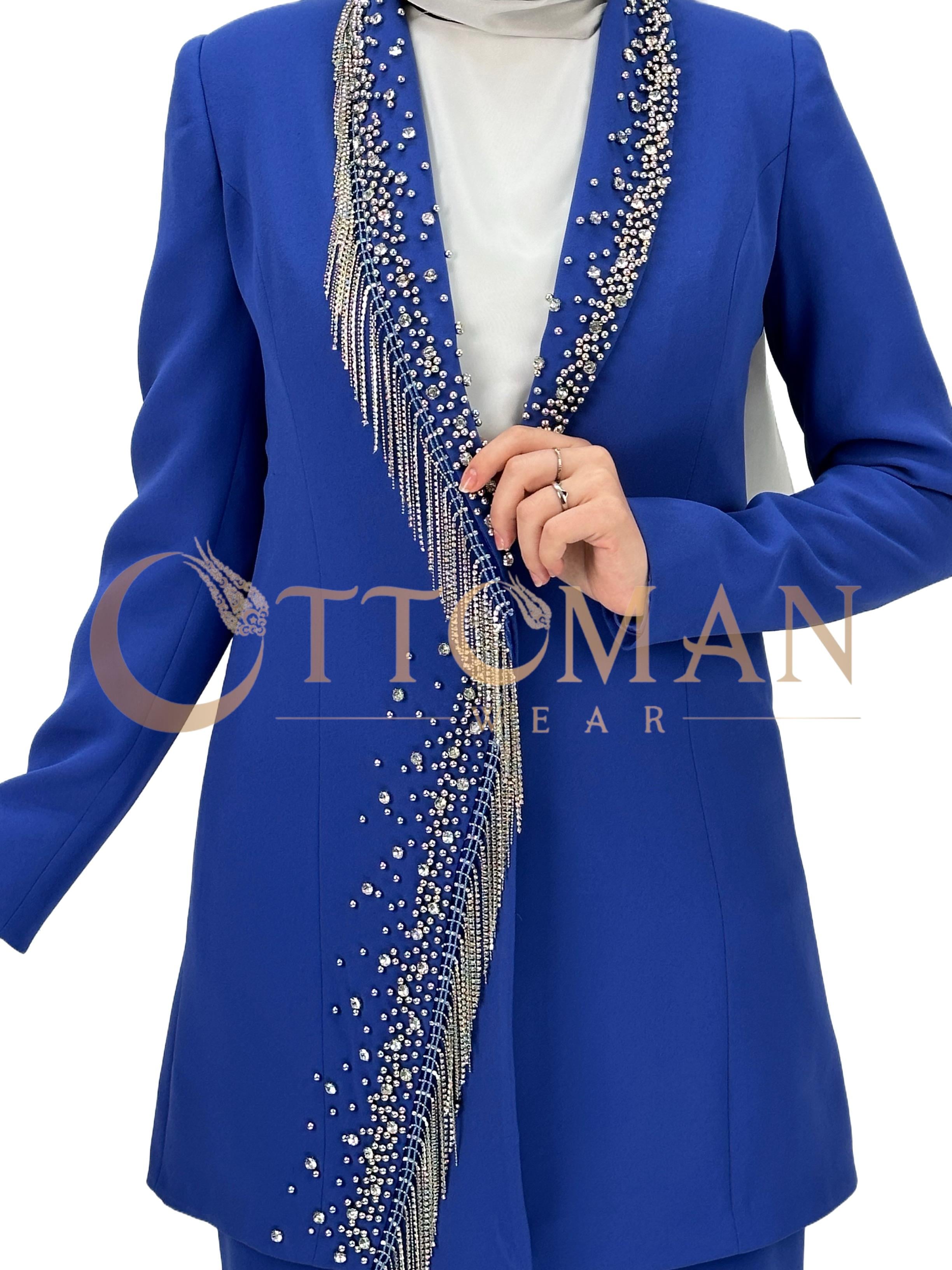 Abiye Pantolonlu Takım Mavi OTW40955