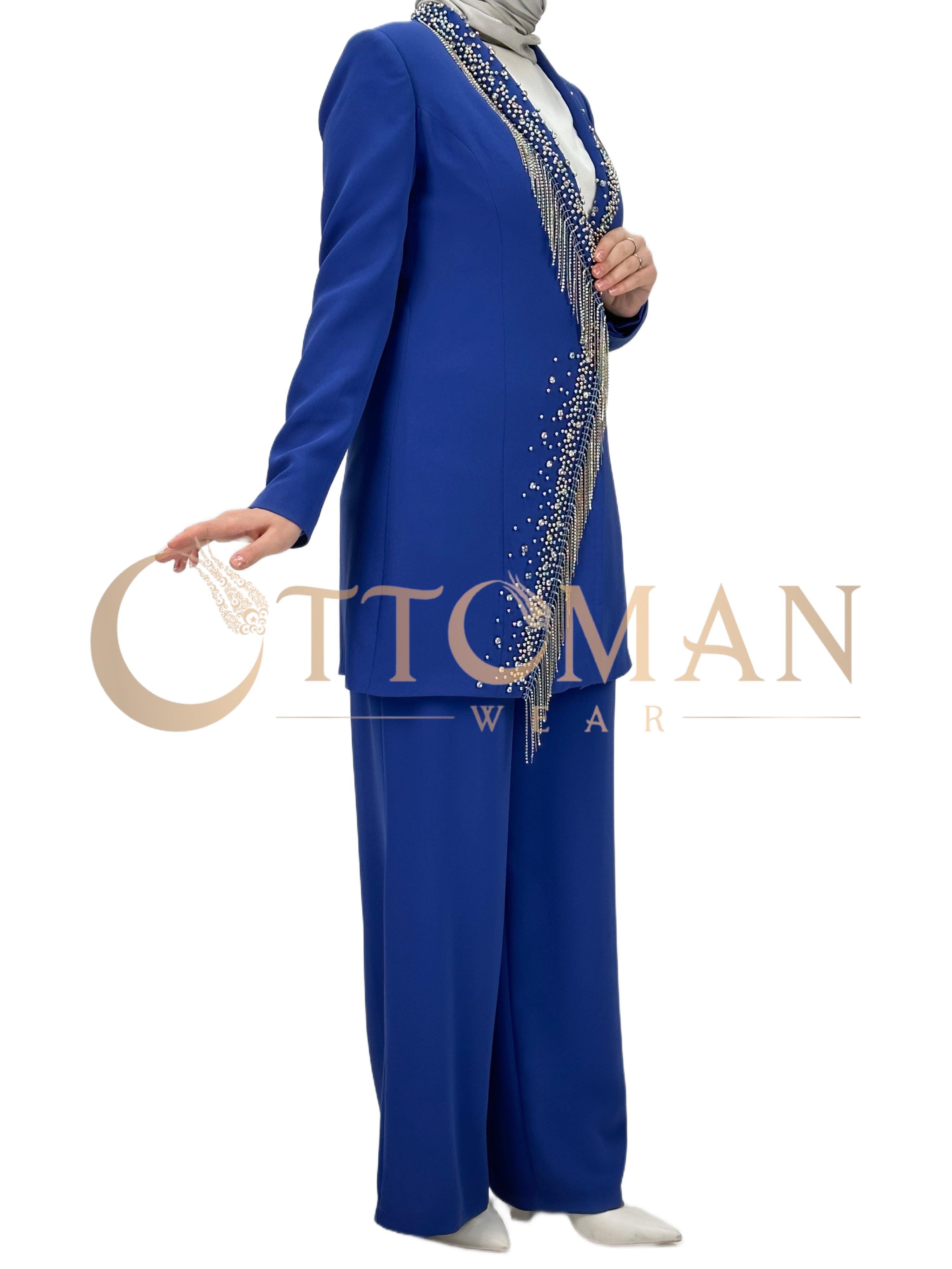 Abiye Pantolonlu Takım Mavi OTW40955