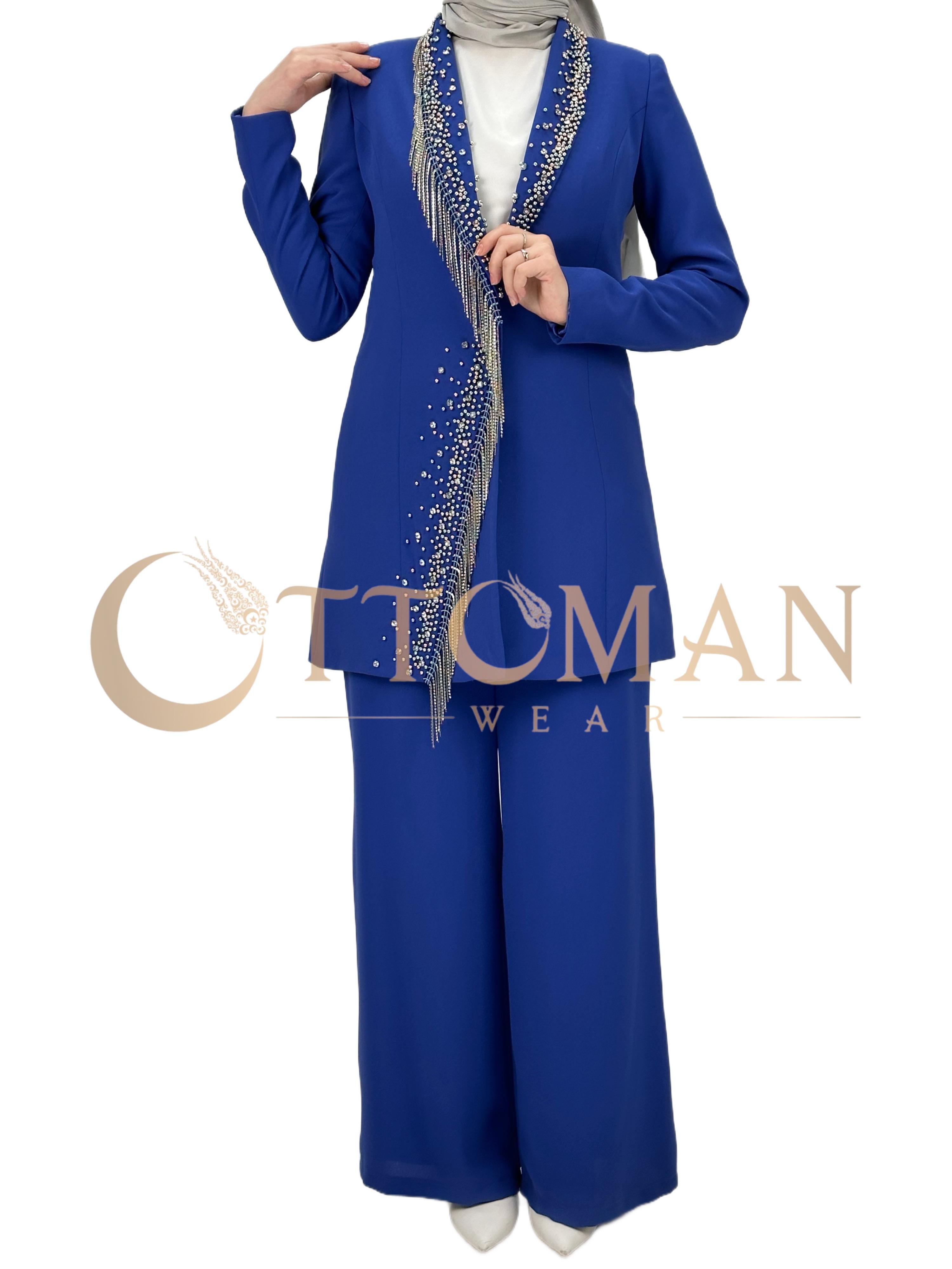 Abiye Pantolonlu Takım Mavi OTW40955