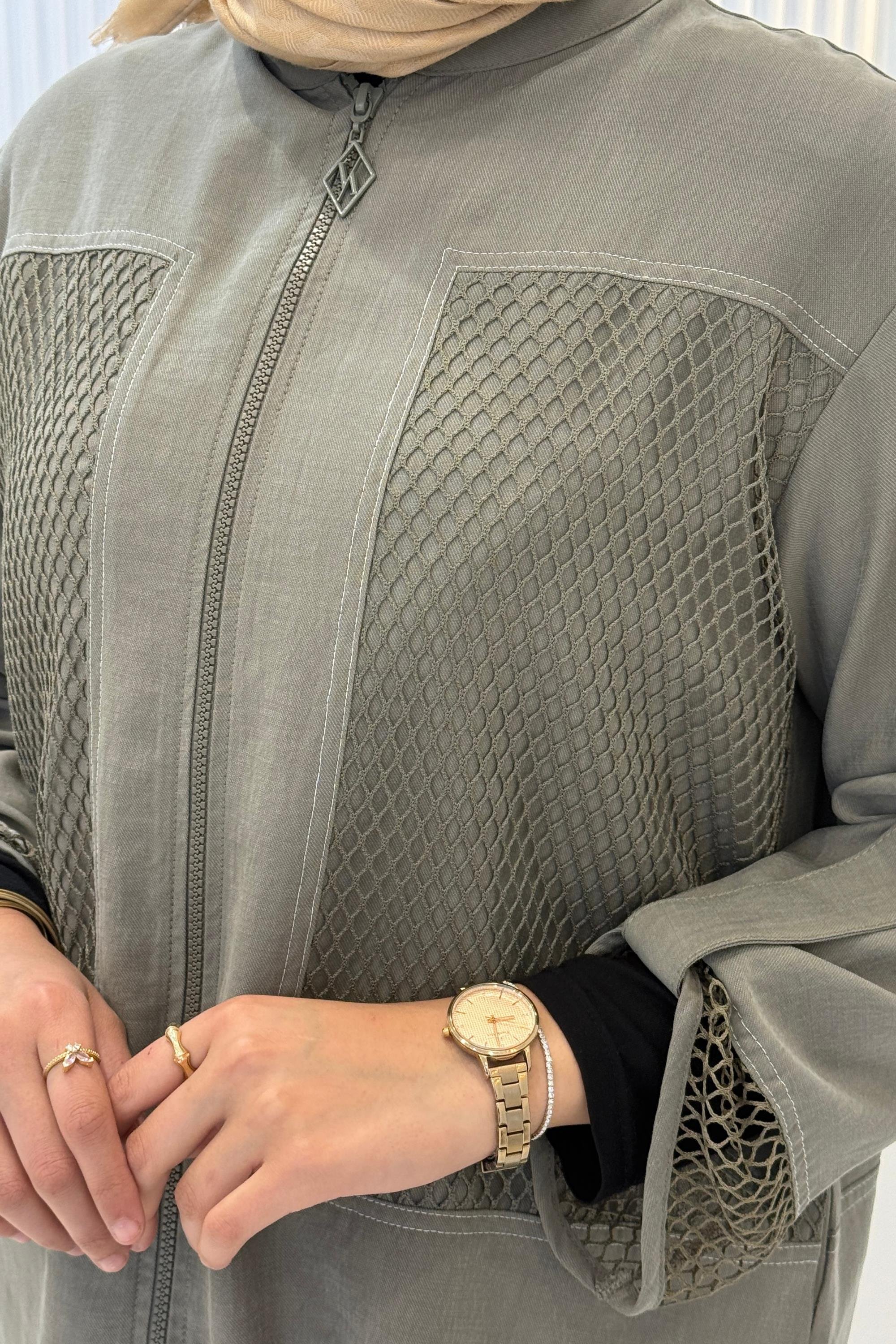 Armine Trend File Detaylı Pantolonlu Takım Haki OTW632