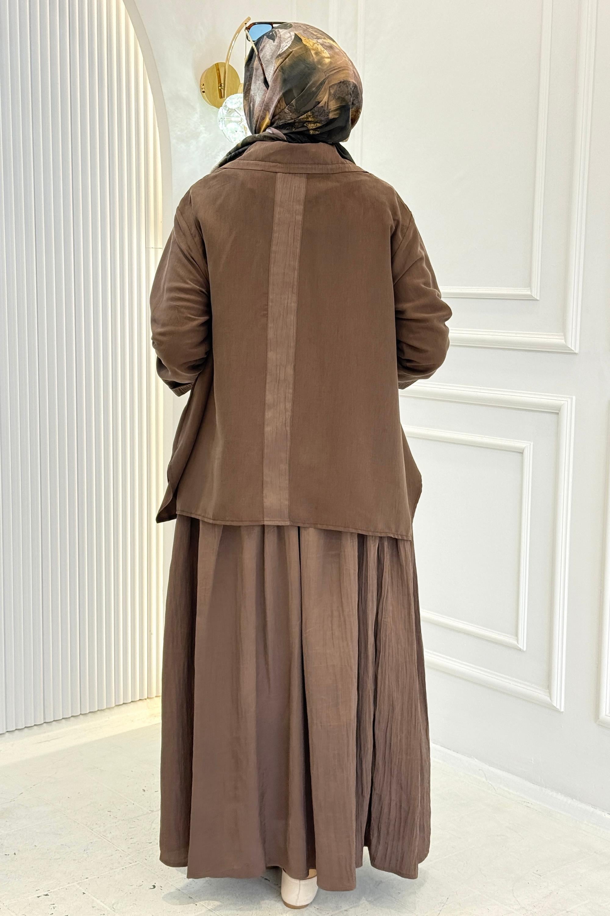 Armine Trend Lyocell Viskon Mevlana Etekli Takım Mocha OTW624